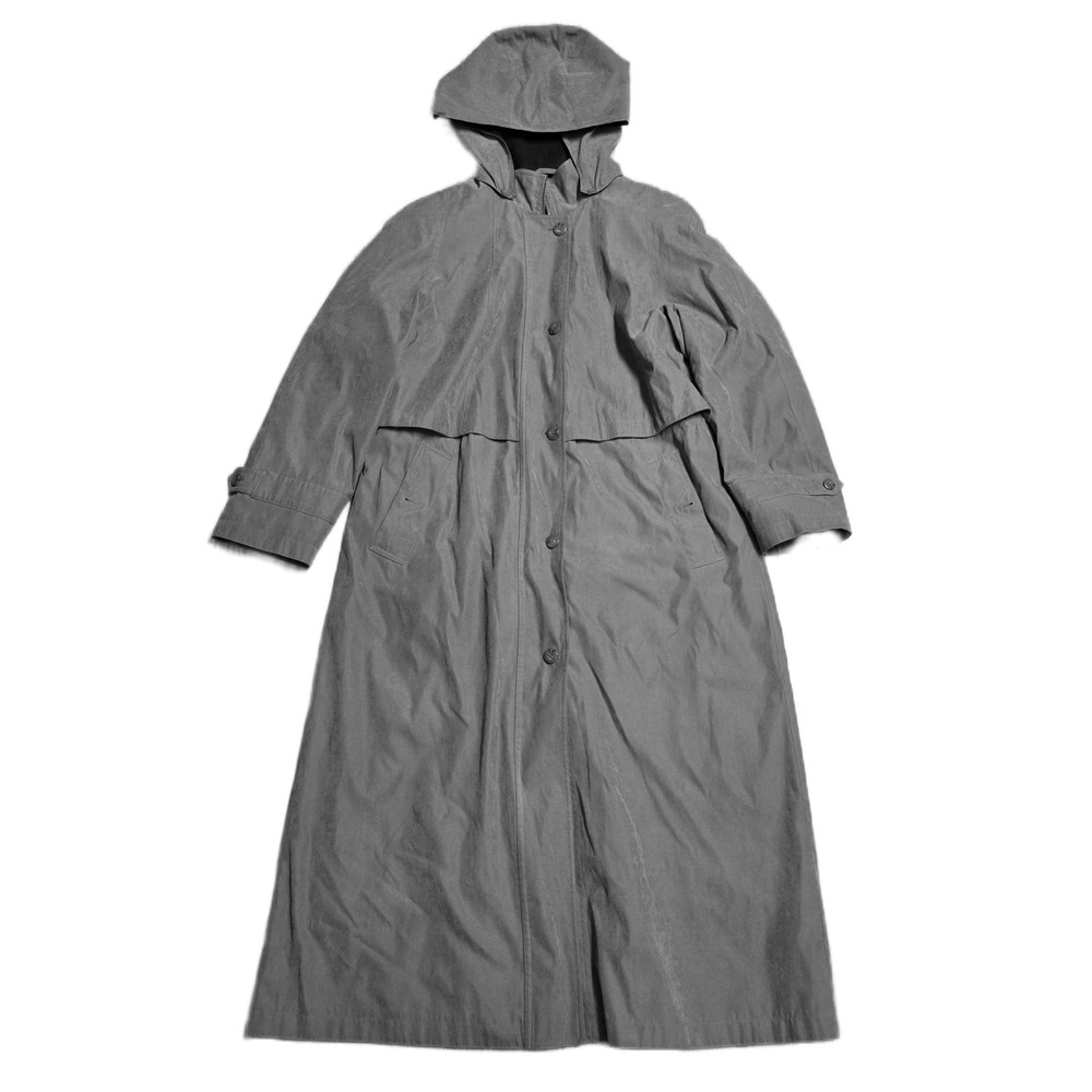 Fleet Street Full Length Hooded Trench Coat Women Size 12 Brown Water Resistant